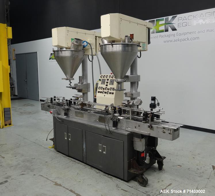 Used All Fill Model 100141 DHA Dual Head Automatic Inline Auger Filler