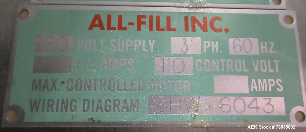 All-Fill Model SHA Auger Filler with Conveyor & Bottom-Up Fill – Used Packaging 