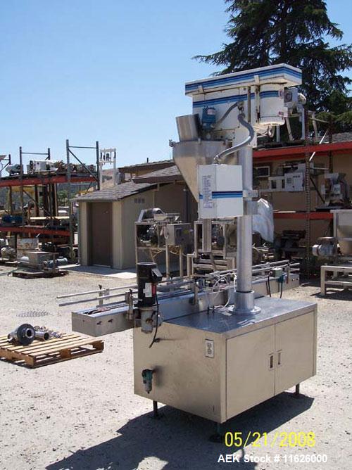 Used- Mateer 3920 Single Head Inline Auger Filler. Unit has Microset controls, stainless steel construction and 2-1/2" diame...