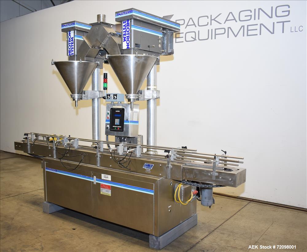 Used Mateer Burt  Dual-Head Powder Auger Filler, Model 4020