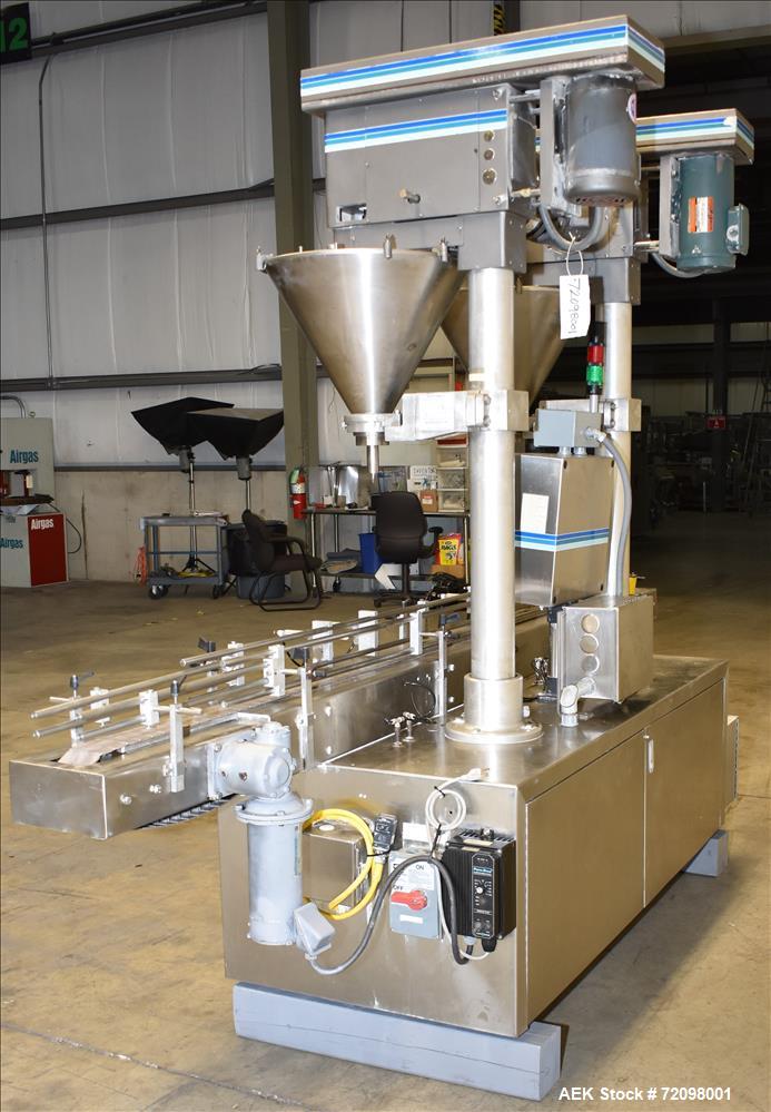 Used- Mateer Burt  Dual-Head Powder Auger Filler, Model 4020