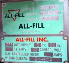 Used All Fill Model DHAA-S-V-600 automatic dual head inline auger filler. Servo driven fill heads with auxiliary agitation, Hopper level detectors, Servo driven timing helix for container conveying, ...