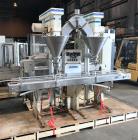 Used Mateer Burt Model 4009 Dual Head Automatic Inline Auger/Powder Filler.