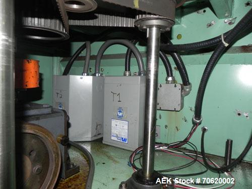 Used All-Fill Model R-212 Rotary Auger Filler. Machine has 12 pockets with dual head auger filler. Has worm screw to starwheel infeed to star discharge. Turret has a 30" pitch for a mximum container ...