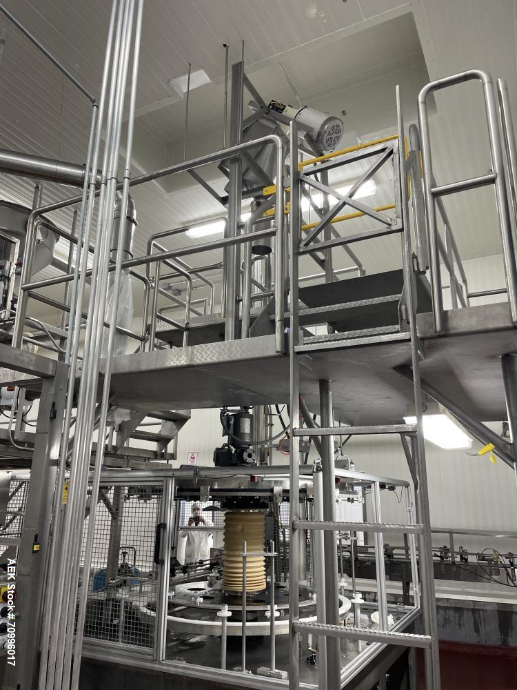 Used All-Fill Model R-242 Rotary Auger Filler with 24 Pockets and Dual Head Auger Filler. Has worm screw to starwheel container indexing. Container vibrator for product settling, agitated hopper. Las...