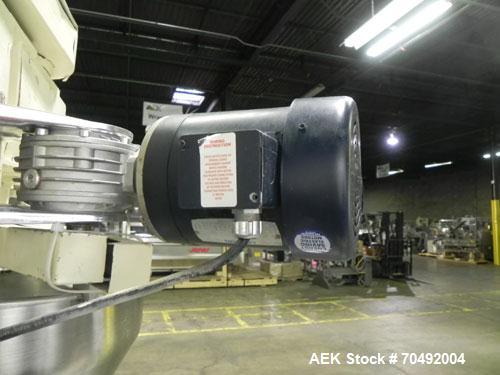 Used Mateer Dual Head Powder Auger Filler. Dual chain conveyor, 3/8" wide x 120" long. Has agitated hoppers. Has spinner plate tooling with dust collection. pneaumatic container indexing & bottom up ...