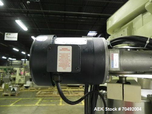 Used Mateer Dual Head Powder Auger Filler. Dual chain conveyor, 3/8" wide x 120" long. Has agitated hoppers. Has spinner plate tooling with dust collection. pneaumatic container indexing & bottom up ...