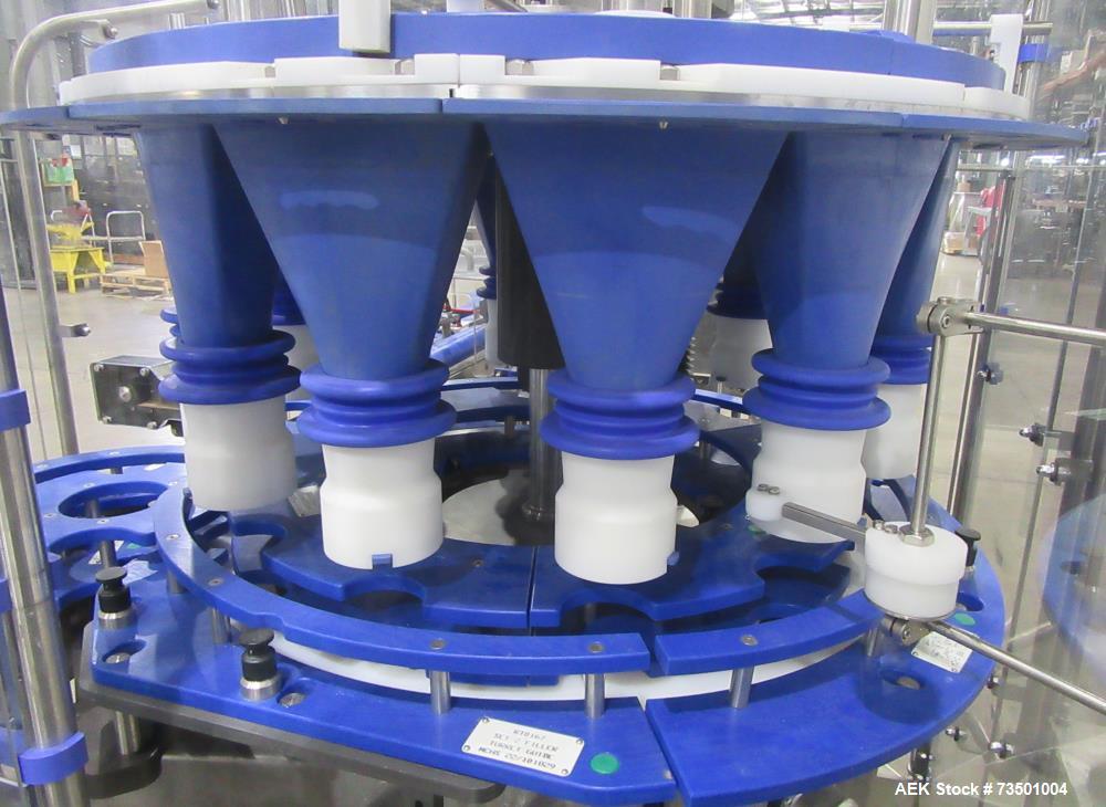 Unused Speed Dee Model 3700S Servo Rotary Auger Filler with Integrated Wipotec (OCS) Checkweigher. Has Twin Auger filler with 36" Diameter base unit. Dyco bottle throttle for transitioning bottles of...