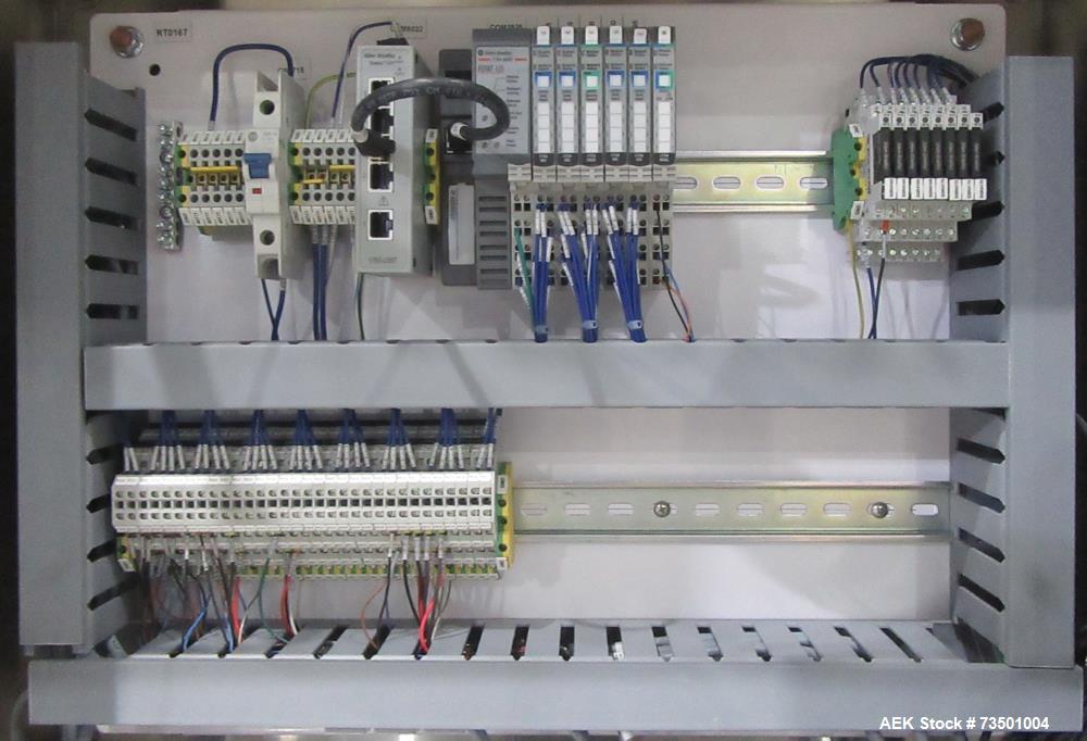 Unused Speed Dee Model 3700S Servo Rotary Auger Filler with Integrated Wipotec (OCS) Checkweigher. Has Twin Auger filler with 36" Diameter base unit. Dyco bottle throttle for transitioning bottles of...