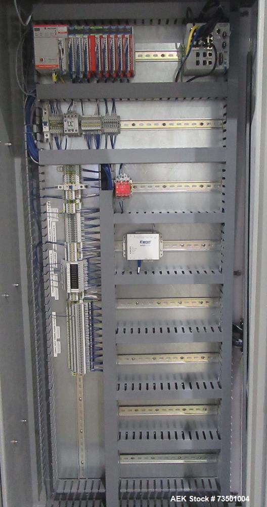 Unused Speed Dee Model 3700S Servo Rotary Auger Filler with Integrated Wipotec (OCS) Checkweigher. Has Twin Auger filler with 36" Diameter base unit. Dyco bottle throttle for transitioning bottles of...