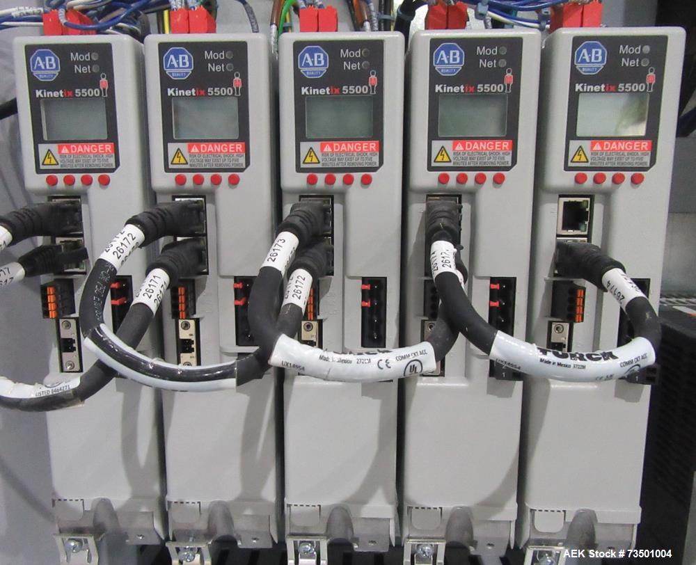 Unused Speed Dee Model 3700S Servo Rotary Auger Filler with Integrated Wipotec (OCS) Checkweigher. Has Twin Auger filler with 36" Diameter base unit. Dyco bottle throttle for transitioning bottles of...