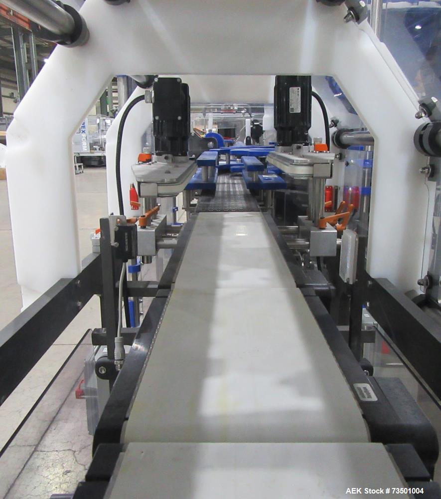 Unused Speed Dee Model 3700S Servo Rotary Auger Filler with Integrated Wipotec (OCS) Checkweigher. Has Twin Auger filler with 36" Diameter base unit. Dyco bottle throttle for transitioning bottles of...