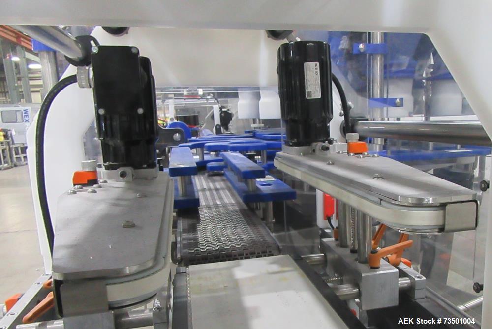 Unused Speed Dee Model 3700S Servo Rotary Auger Filler with Integrated Wipotec (OCS) Checkweigher. Has Twin Auger filler with 36" Diameter base unit. Dyco bottle throttle for transitioning bottles of...