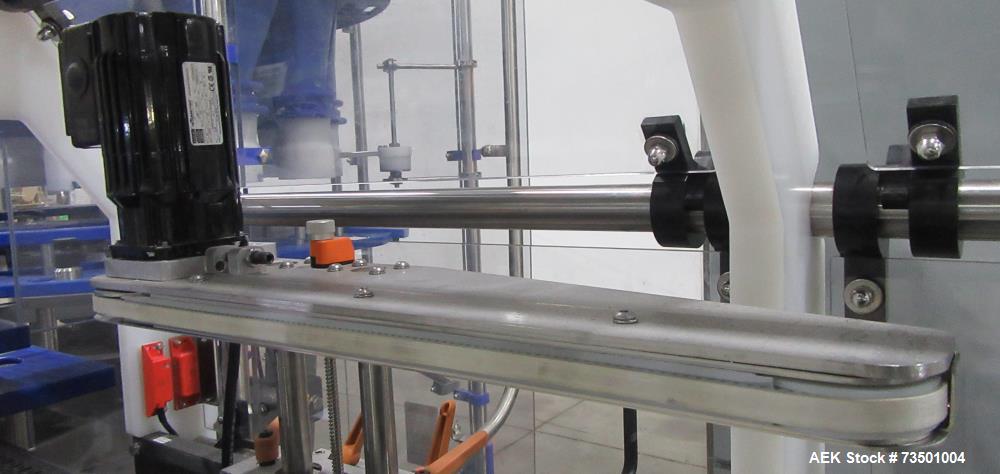 Unused Speed Dee Model 3700S Servo Rotary Auger Filler with Integrated Wipotec (OCS) Checkweigher. Has Twin Auger filler with 36" Diameter base unit. Dyco bottle throttle for transitioning bottles of...