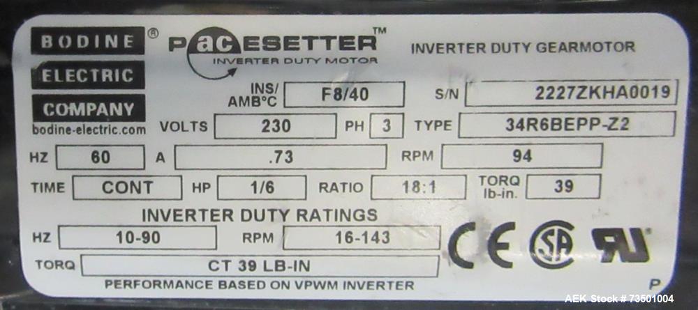 Unused Speed Dee Model 3700S Servo Rotary Auger Filler with Integrated Wipotec (OCS) Checkweigher. Has Twin Auger filler with 36" Diameter base unit. Dyco bottle throttle for transitioning bottles of...