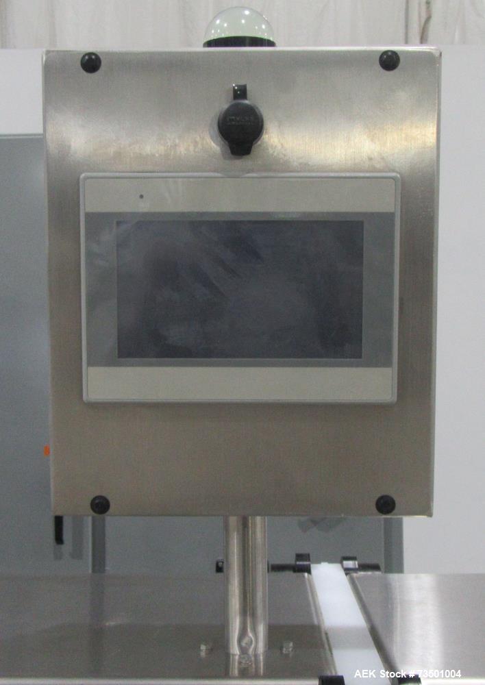 Unused Speed Dee Model 3700S Servo Rotary Auger Filler with Integrated Wipotec (OCS) Checkweigher. Has Twin Auger filler with 36" Diameter base unit. Dyco bottle throttle for transitioning bottles of...