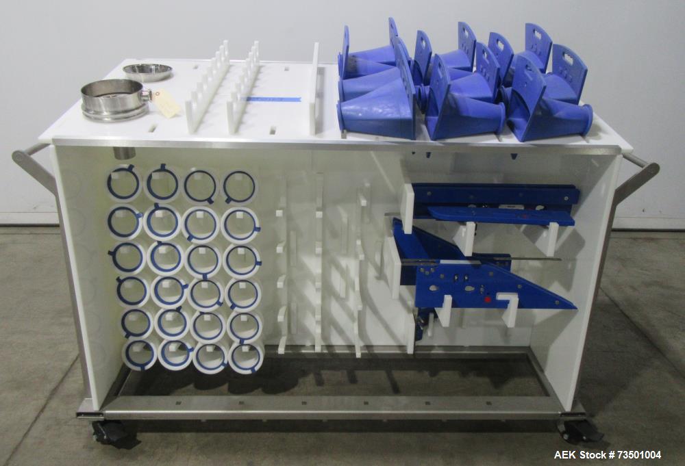 Unused Speed Dee Model 3700S Servo Rotary Auger Filler with Integrated Wipotec (OCS) Checkweigher. Has Twin Auger filler with 36" Diameter base unit. Dyco bottle throttle for transitioning bottles of...