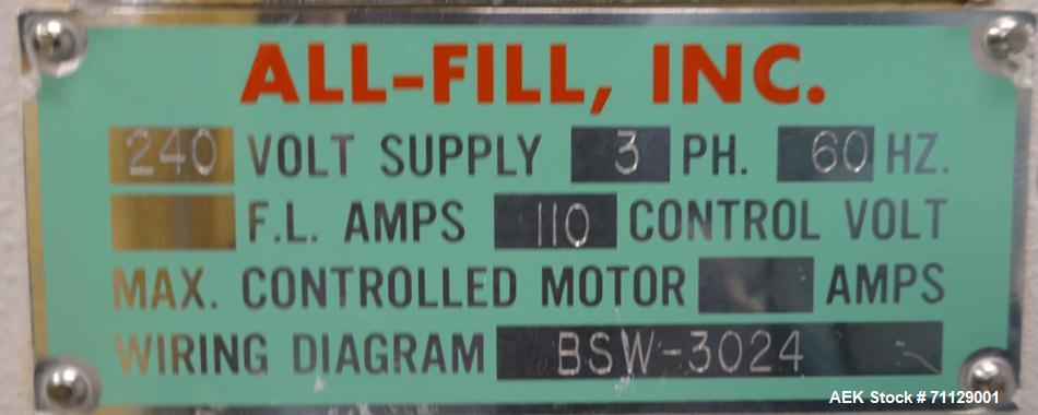 Used All-Fill Model BS-300 Cerebus II Inline Powder Auger Filler