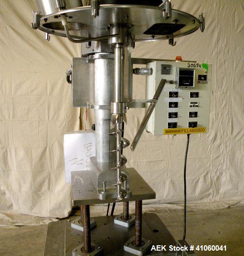 Used All-Fill Single Auger Filler, Model B, stainless steel. Auger model # AF40, 3-1/2" diameter tapered down to 2" at the bottom. Approximately 22" diameter hopper with dust cover. Set up for non-fr...
