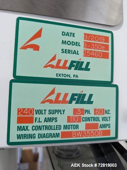 Used All Fill Model B350E Single Head Volumetric Auger Filler with Agitated Hopp