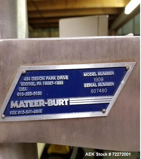Used- Mateer-Burt Semi-Automatic Powder Auger Filler