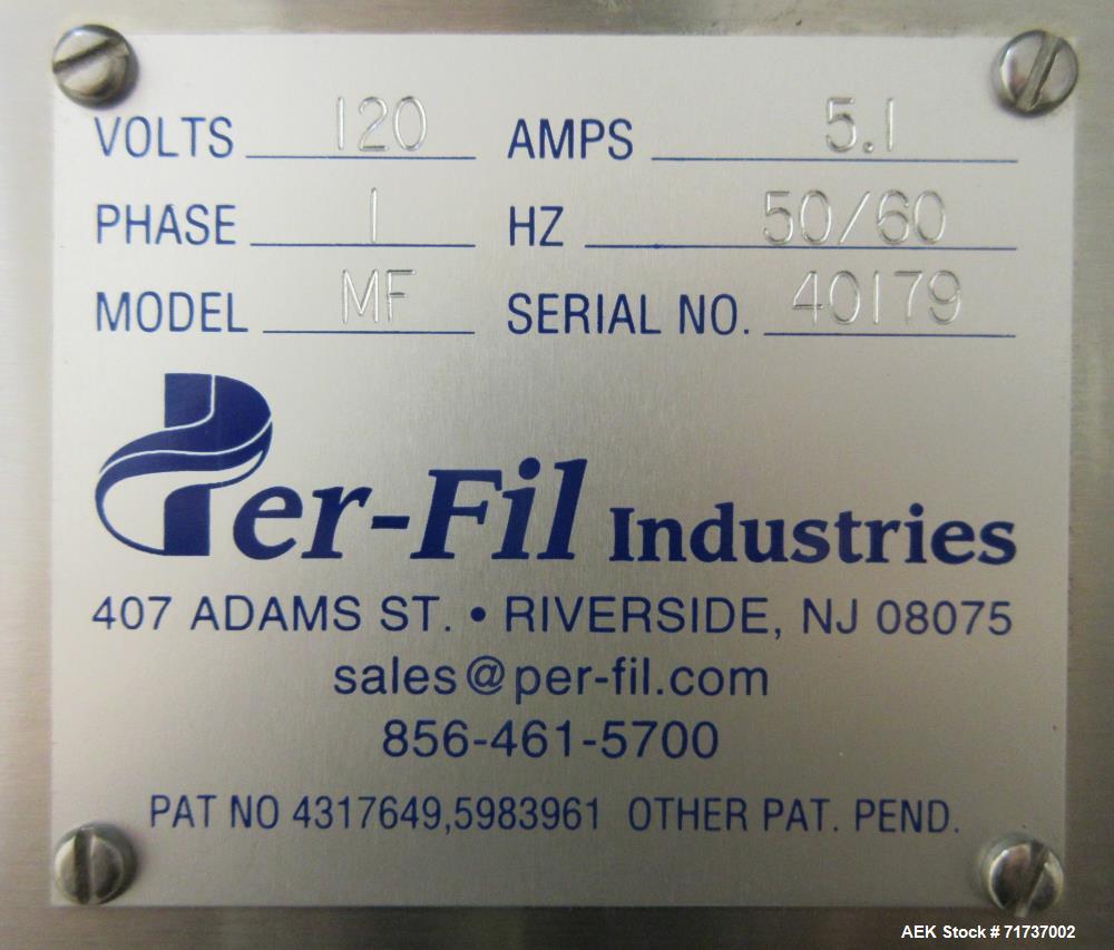 Used Per-Fil Model MF Micro-Filler Semi Automatic Auger Filler