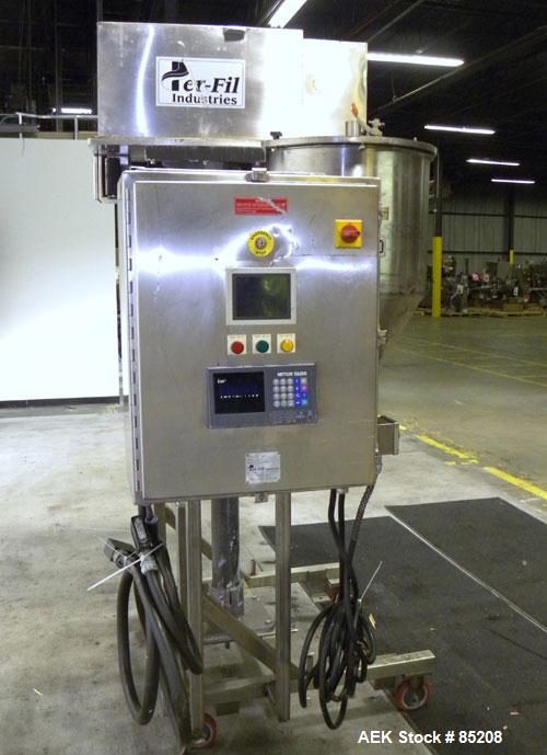 Used Per-Fil Single Fully/Semi-Automatic Auger Filler, Model MF-1FG, 304 Stainless Steel. Fill speed 10 to 120 fills per minute, fill accuracy +/- 1% to 3% of net weight. Hopper with dust cover. Desi...