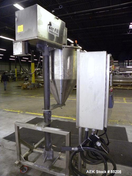 Used Per-Fil Single Fully/Semi-Automatic Auger Filler, Model MF-1FG, 304 Stainless Steel. Fill speed 10 to 120 fills per minute, fill accuracy +/- 1% to 3% of net weight. Hopper with dust cover. Desi...