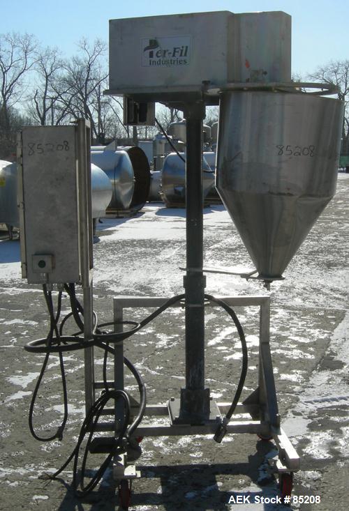 Used Per-Fil Single Fully/Semi-Automatic Auger Filler, Model MF-1FG, 304 Stainless Steel. Fill speed 10 to 120 fills per minute, fill accuracy +/- 1% to 3% of net weight. Hopper with dust cover. Desi...
