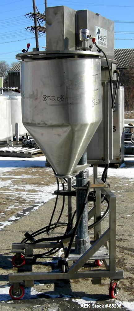 Used Per-Fil Single Fully/Semi-Automatic Auger Filler, Model MF-1FG, 304 Stainless Steel. Fill speed 10 to 120 fills per minute, fill accuracy +/- 1% to 3% of net weight. Hopper with dust cover. Desi...