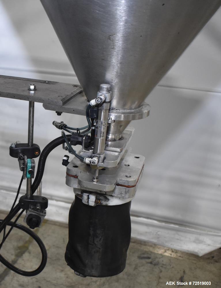 Used- Per-Fil PF Series Servo Auger Filler, Model PF-15S. Foot pedal operation. Control panel with Mitsubishi FX PLC, Baldor...