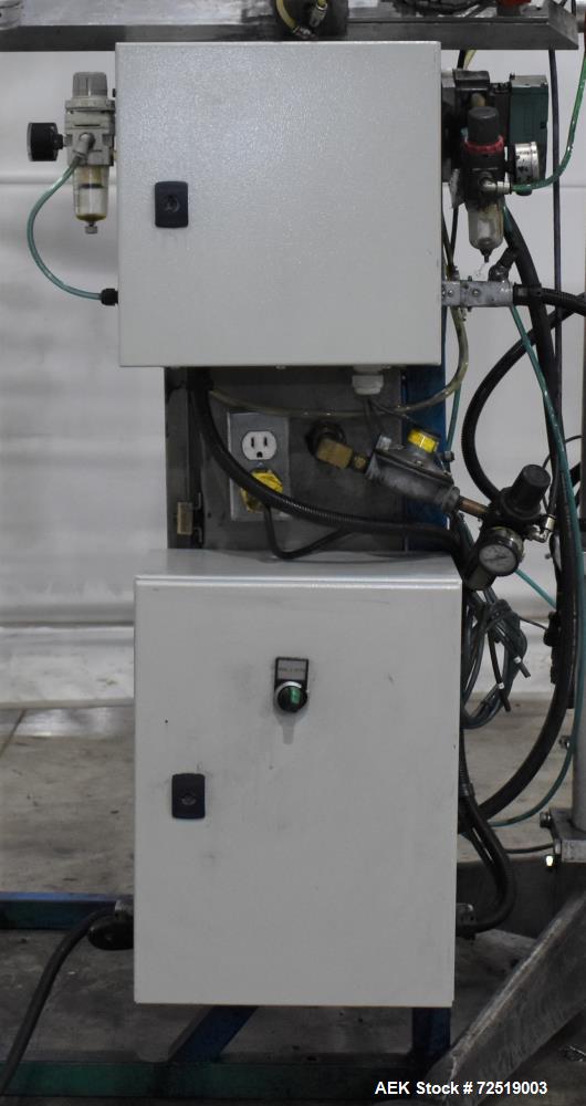 Used- Per-Fil PF Series Servo Auger Filler, Model PF-15S. Foot pedal operation. Control panel with Mitsubishi FX PLC, Baldor...