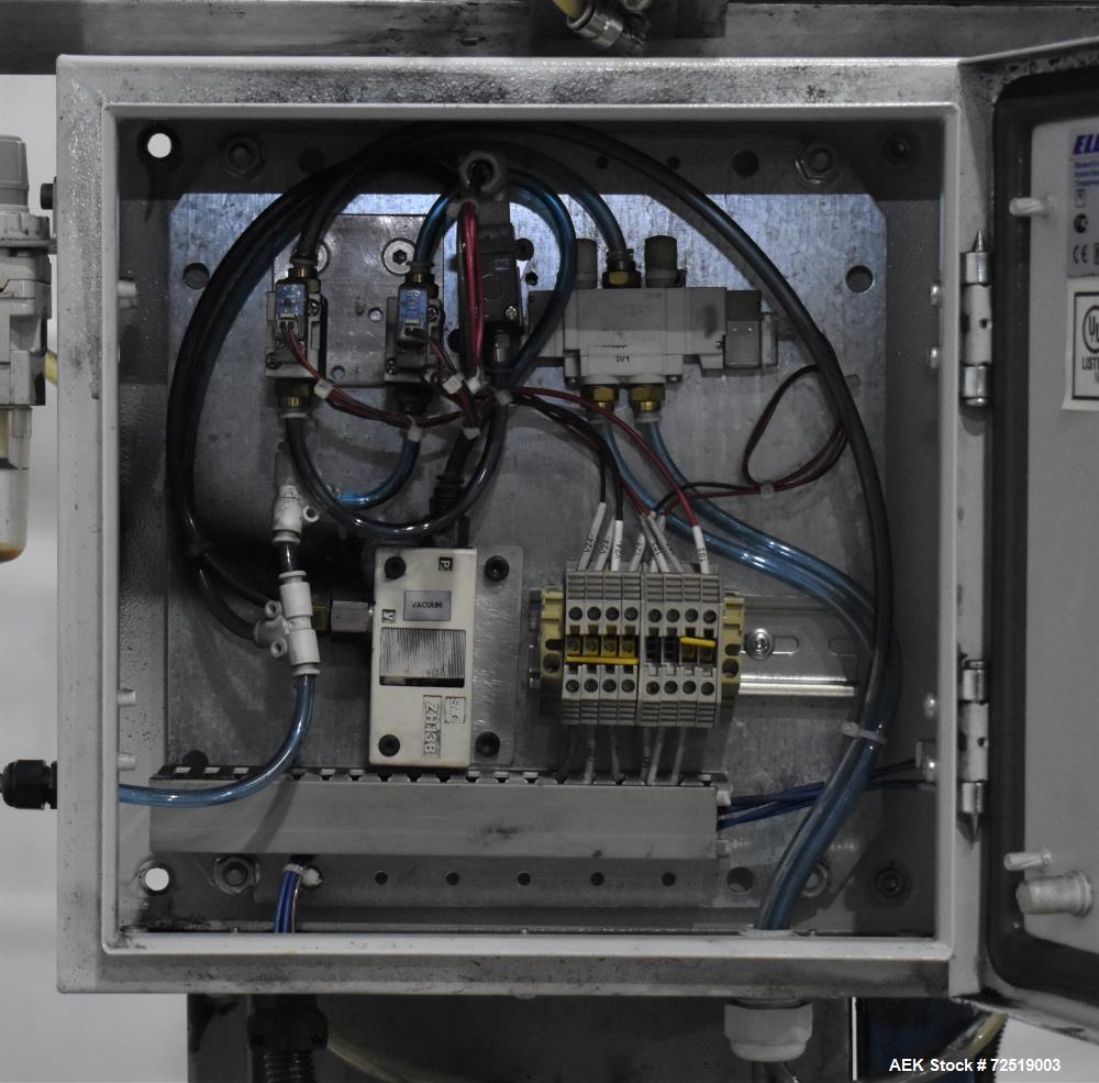 Used- Per-Fil PF Series Servo Auger Filler, Model PF-15S. Foot pedal operation. Control panel with Mitsubishi FX PLC, Baldor...