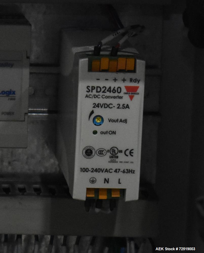 Usado- Llenadora de servo barrena de la serie PF por fil, modelo PF-15S. Funcionamiento con pedal. Panel de control con PLC ...