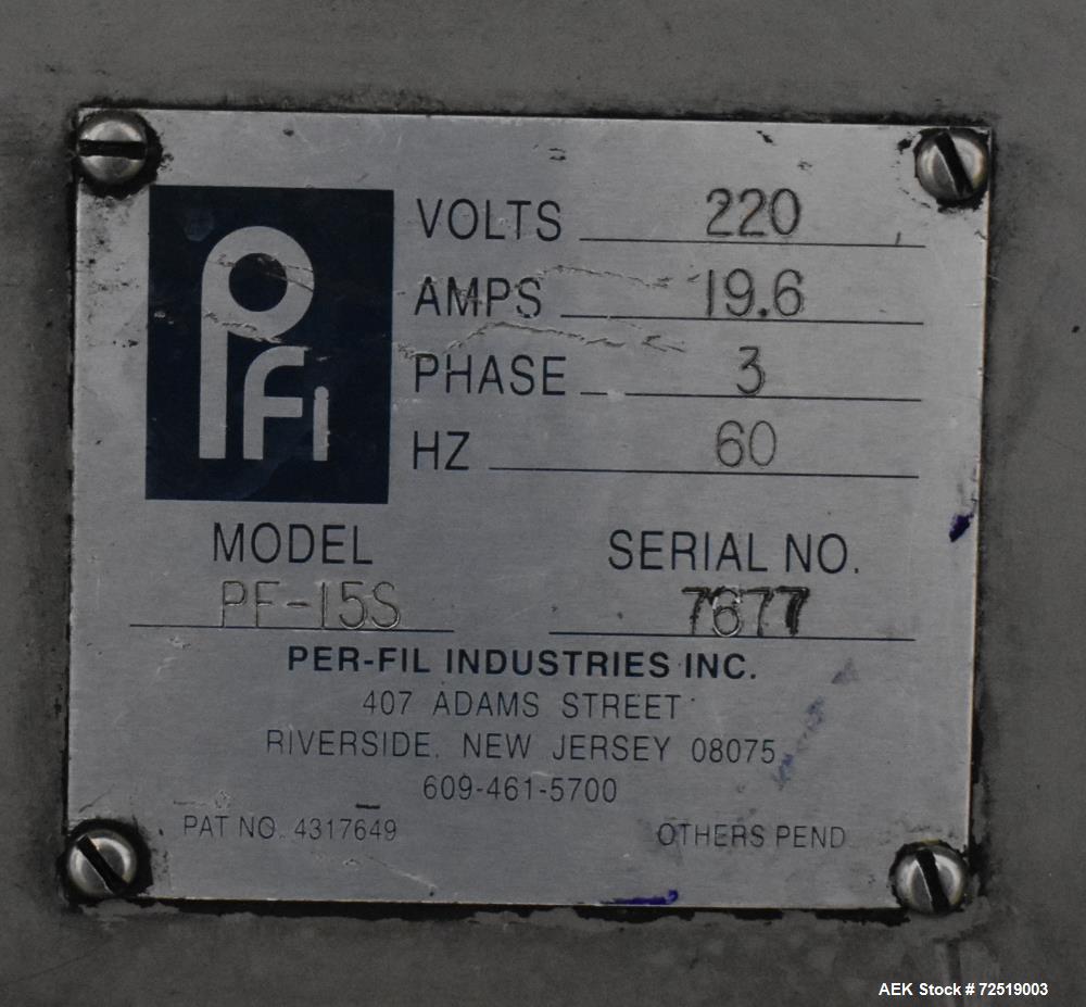 Usado- Llenadora de servo barrena de la serie PF por fil, modelo PF-15S. Funcionamiento con pedal. Panel de control con PLC ...