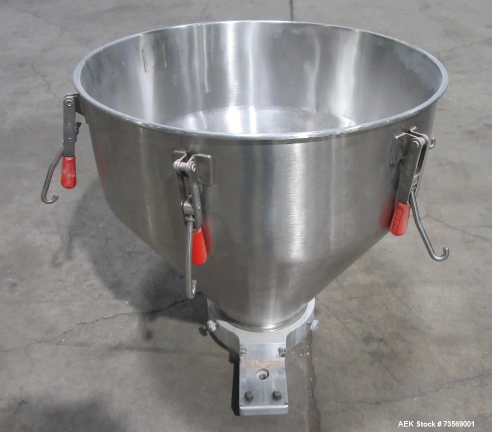 Used Spee-Dee Model 4600 S Semi Automatic Servo Auger Filler. Has stainless Steel agitated hopper. 3/60/240V. This includes a new servo motor from Spee-Dee.