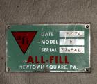 Used All-Fill Single Auger Filler, Model B, stainless steel. Auger model # AF40, 3-1/2