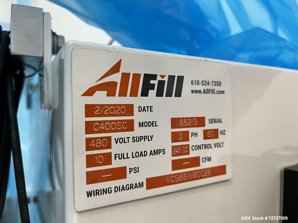 Used All-Fill C400SC Volumetric Cup Filler – 120 CPM, Servo Driven
