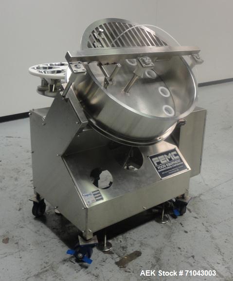 Used FEMC Model 1134 Angular Dial Volumetric Filler. Machine is capable of speeds up to 160 containers per minute. Hopper capacity: 1200 CU in. Product dispensing volume up to 50 CU IN. Designed for ...