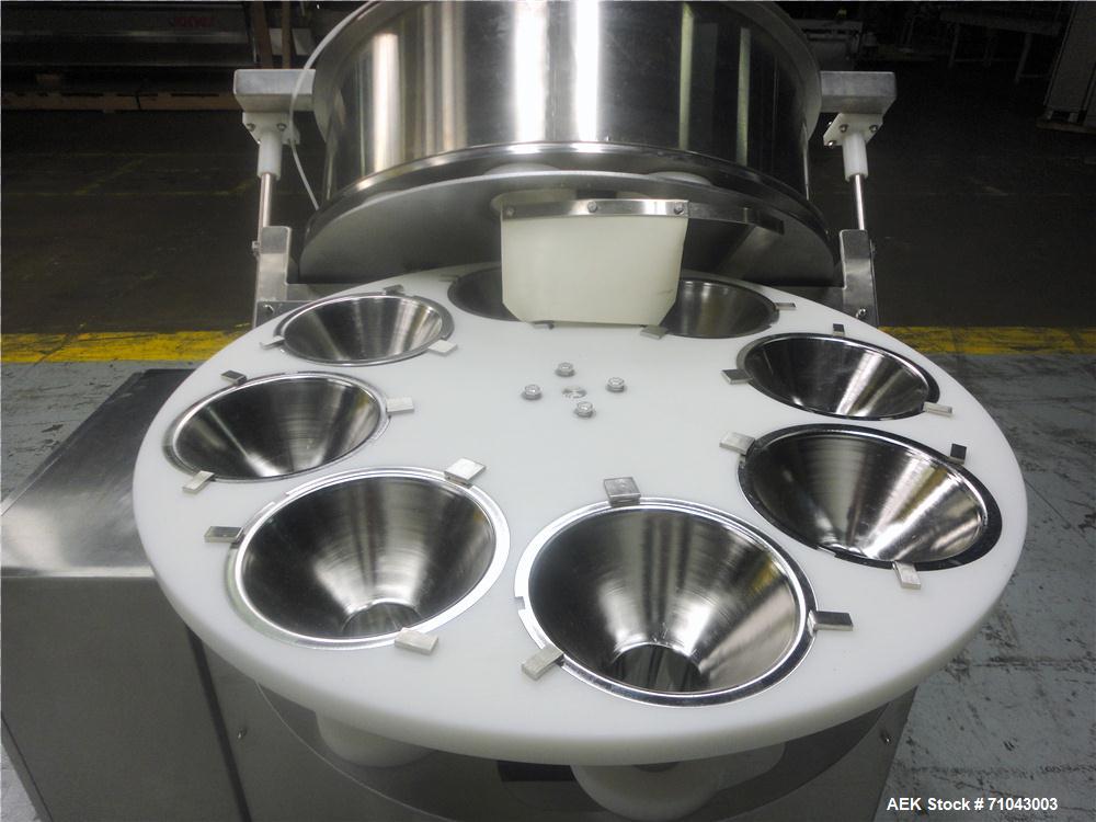 Used FEMC Model 1134 Angular Dial Volumetric Filler. Machine is capable of speeds up to 160 containers per minute. Hopper capacity: 1200 CU in. Product dispensing volume up to 50 CU IN. Designed for ...