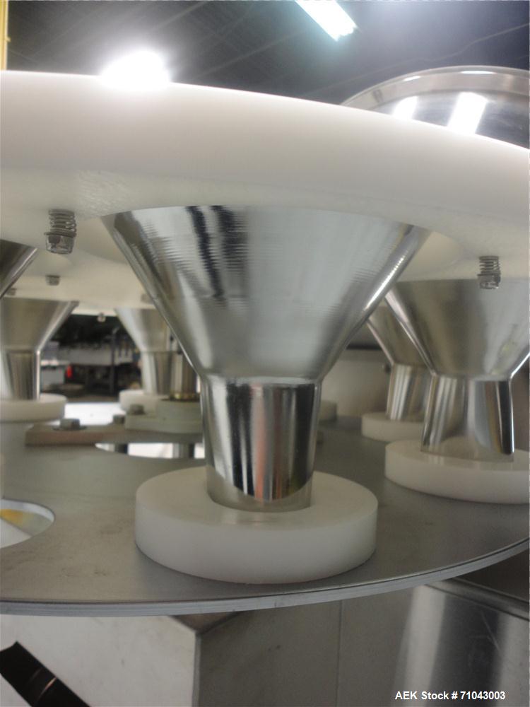 Used FEMC Model 1134 Angular Dial Volumetric Filler. Machine is capable of speeds up to 160 containers per minute. Hopper capacity: 1200 CU in. Product dispensing volume up to 50 CU IN. Designed for ...