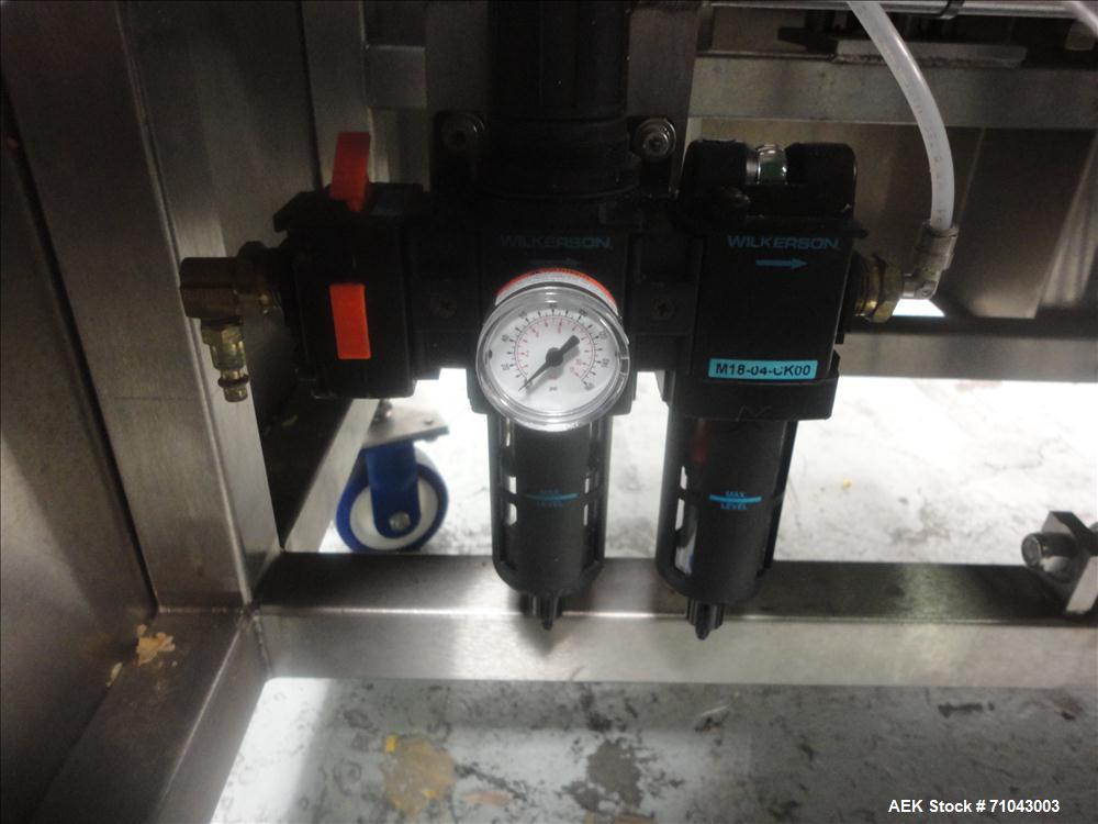 Used FEMC Model 1134 Angular Dial Volumetric Filler. Machine is capable of speeds up to 160 containers per minute. Hopper capacity: 1200 CU in. Product dispensing volume up to 50 CU IN. Designed for ...