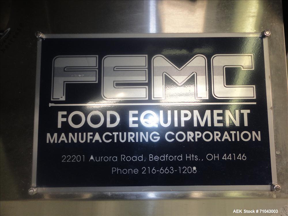 Used FEMC Model 1134 Angular Dial Volumetric Filler. Machine is capable of speeds up to 160 containers per minute. Hopper capacity: 1200 CU in. Product dispensing volume up to 50 CU IN. Designed for ...
