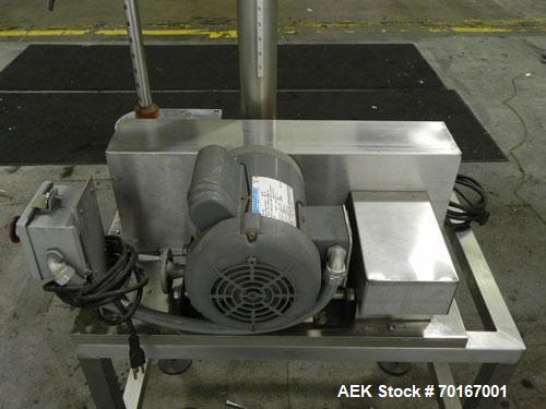 Used Spee-Dee BR-344 Volumetric Cup Filler. Capable of speeds up to 80 fills per minute. Has a 1.5 cubic foot stainless steel hopper. Cup size: diameter 4", length .62" to 12" with changeparts. Clutc...