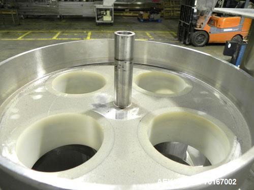 Used Spee-Dee BR-344 Volumetric Cup Filler. Capable of speeds up to 80 fills per minute. Has a 1.5 cubic foot stainless steel hopper. Cup size: diameter 4", length .62" to 12" with changeparts. Clutc...