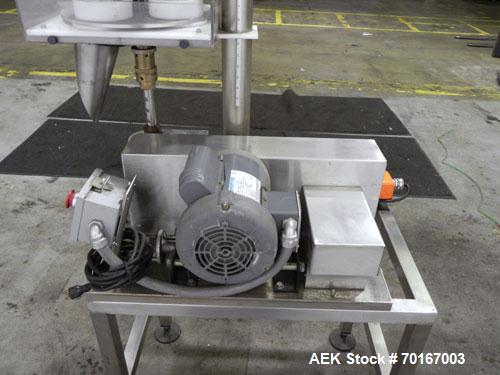 Used Spee-Dee BR-344 Volumetric Cup Filler.Capable of speeds up to 80 fills per minute. Has a 1.5 cubic foot stainless steel hopper. Cup size: diameter 4", length .62" to 12" with changeparts. Clutch...