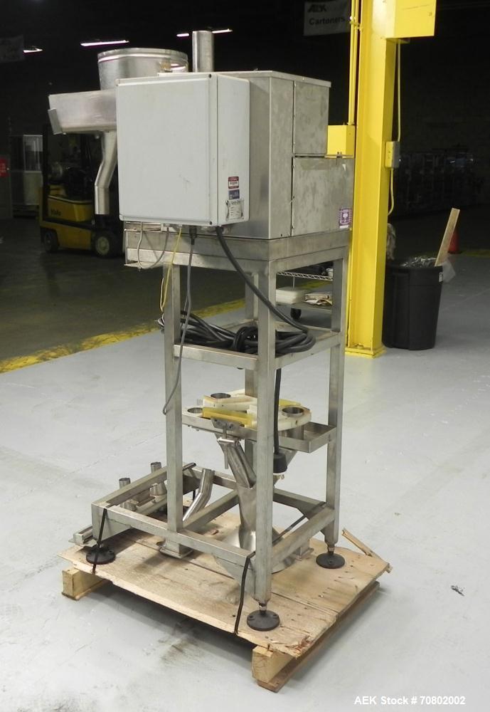 Used Spee Dee Model CH8ME-198 Volumetric Cup Filler. Has all stainless steel 1.5 cubic foot hopper. Cup size range:  diameter 1.0" to 6.0", length 0.62" - 25".  Fill volume range 0.5 - 700 cubic inch...