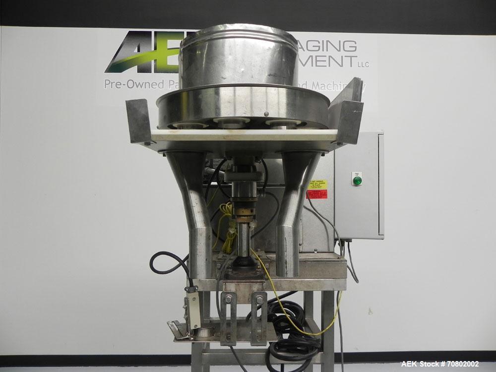 Used Spee Dee Model CH8ME-198 Volumetric Cup Filler. Has all stainless steel 1.5 cubic foot hopper. Cup size range:  diameter 1.0" to 6.0", length 0.62" - 25".  Fill volume range 0.5 - 700 cubic inch...
