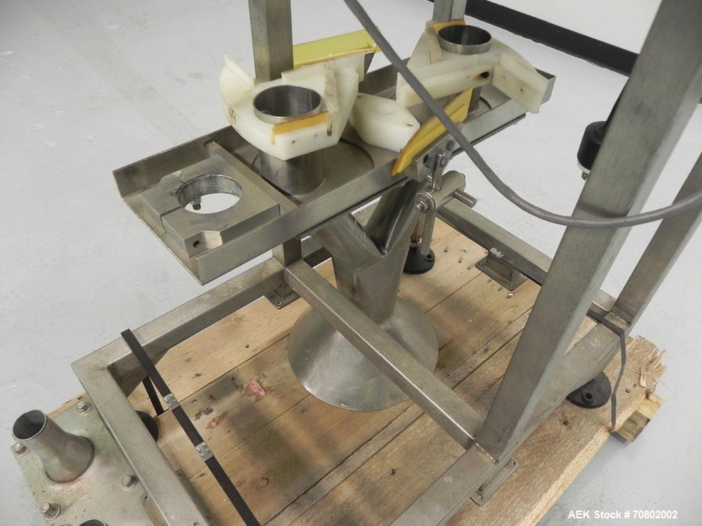 Used Spee Dee Model CH8ME-198 Volumetric Cup Filler. Has all stainless steel 1.5 cubic foot hopper. Cup size range:  diameter 1.0" to 6.0", length 0.62" - 25".  Fill volume range 0.5 - 700 cubic inch...