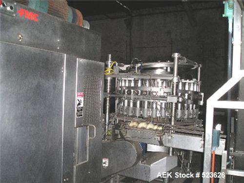 USED: FMC combination filler and seamer. Stainless steel unitmounted on a deluxe stainless steel common base. FMC seamer model659-HCM consists of six station, driven lifter, connected to an FMCfiller...